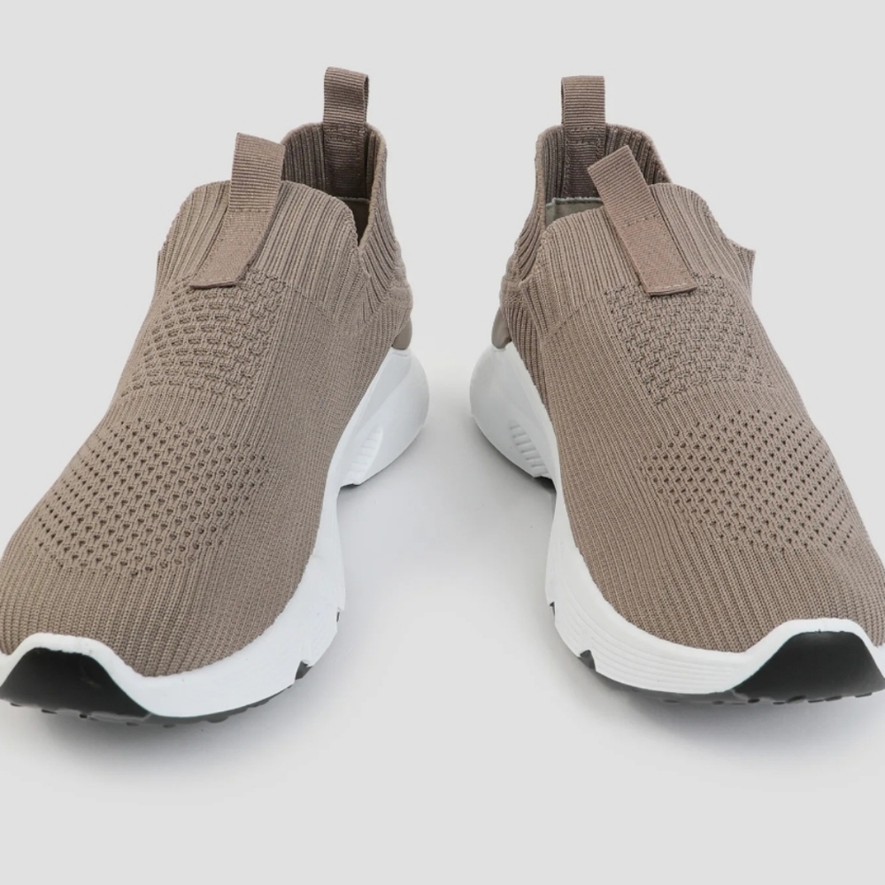 Beige/Taupe Knit Slip-On Sneakers - Picture 2 of 5